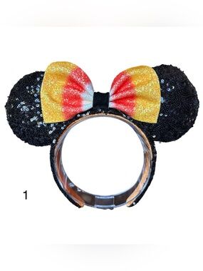 Disney Candy Corn Halloween Fall Sequined Minnie Mouse Ears Headband NEW! 1